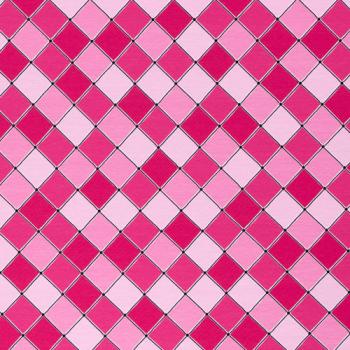 Baumwoll Druck Free Horses Steinbeck Kombi Rauten in Pink/Rosa